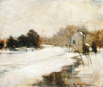 地味なシーン Painting - シンシナティの冬 印象派の風景 ジョン・ヘンリー・トワクトマン